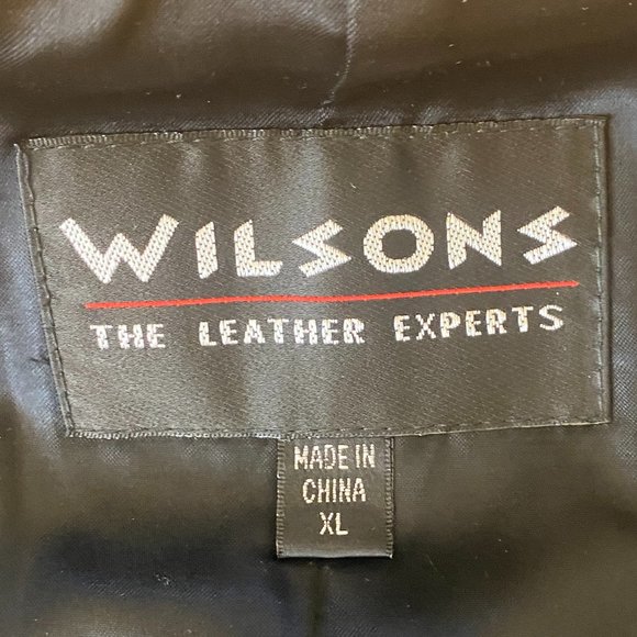 Vintage Wilsons Black All Leather 90s Y2K Moto Biker Rodeo Western Vest-XL - Picture 11 of 14
